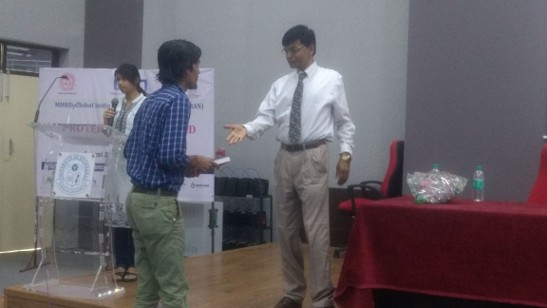 Receiving award from Dr. Rami Reddy during PSDD-2017